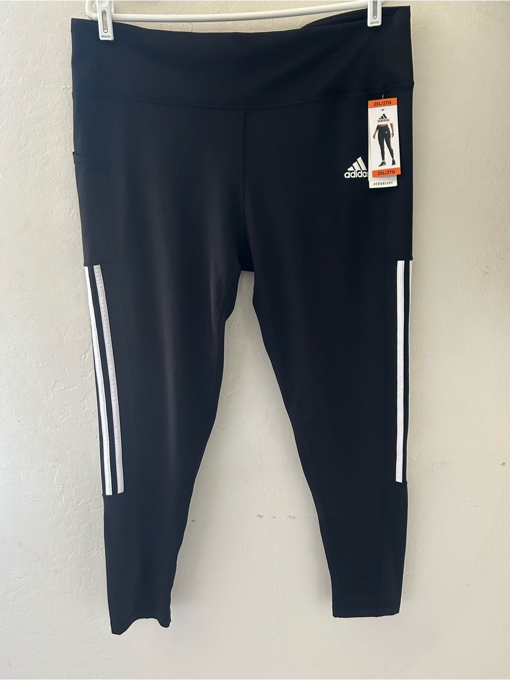 adidas Black Track Joggers with White Side Stripes
